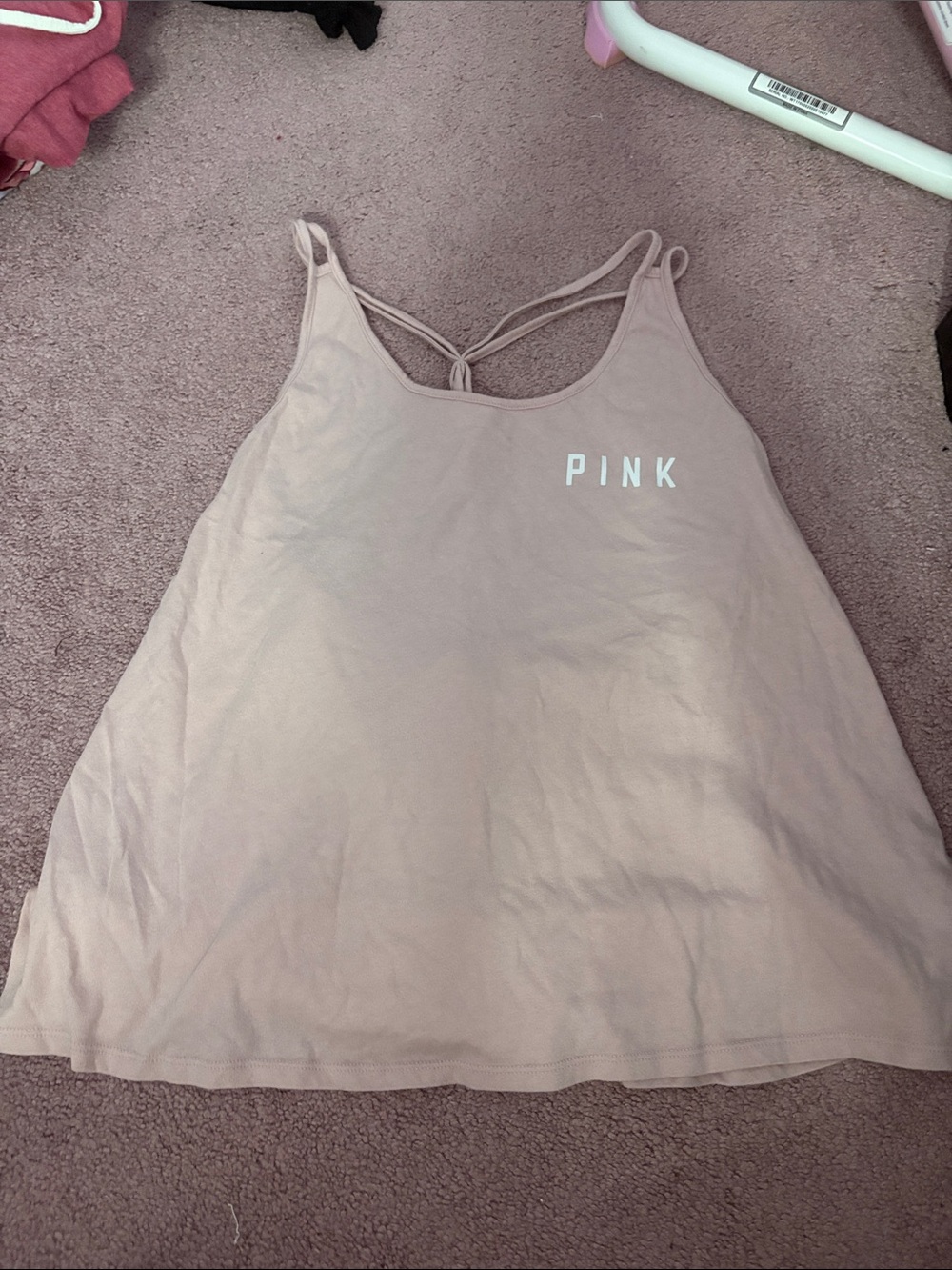 PINK Victoria's Secret Light Dusty Pink Crisscross Back Camisole
